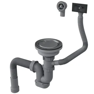 Сифон для одночашевой кухонной мойки с выпуском Reflexion Arno RX3001SS полированная сталь